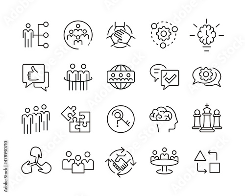 Collaboration Icons - Vector Line Icons. Editable Stroke. Vector Graphic
