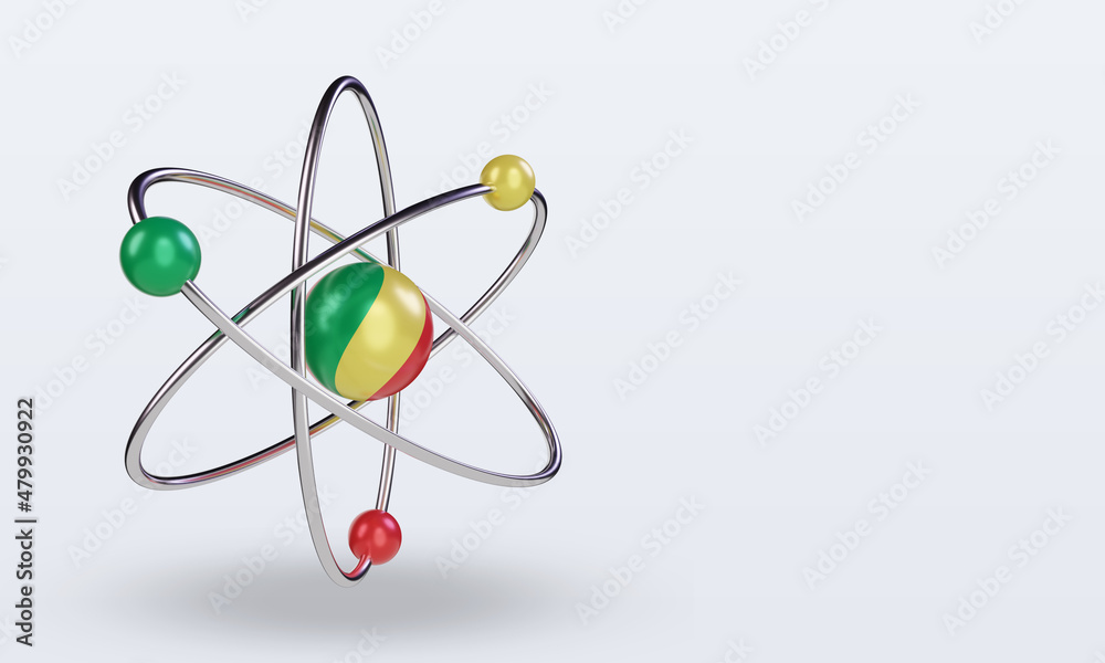 3d science day Republic Congo flag rendering left view 3d science day Republic Congo flag rendering left view