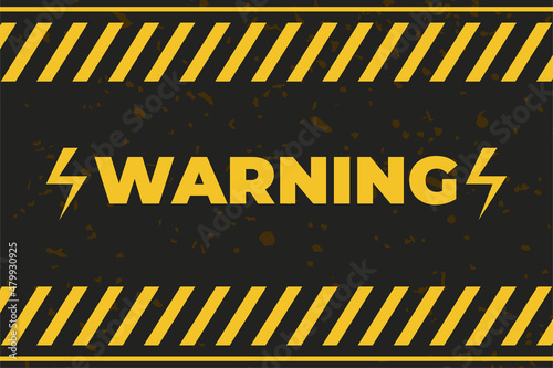 Warning sign with yellow and black color. Warning sign for police, accident, under construction, electrical, website. Vector danger sign. black and yellow warning ribbons.