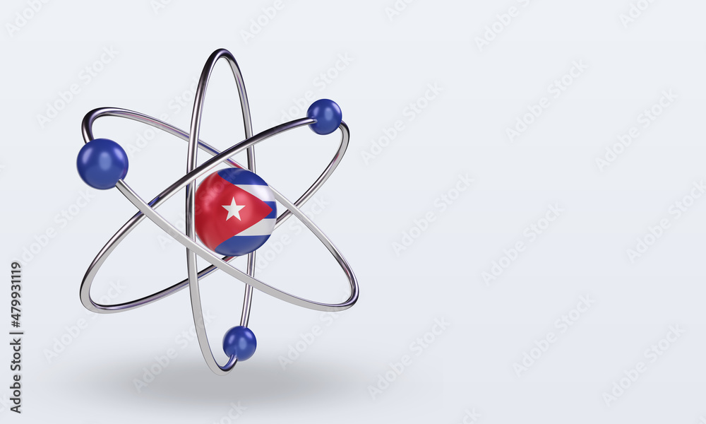 3d science day Cuba flag rendering left view 3d science day Cuba flag rendering left view