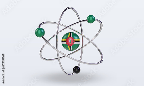 3d science day Dominica flag rendering front view
