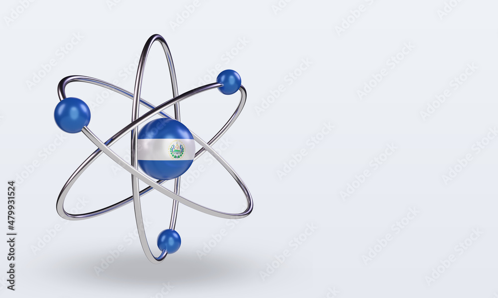 3d science day El Salvador flag rendering left view 3d science day El Salvador flag rendering left view
