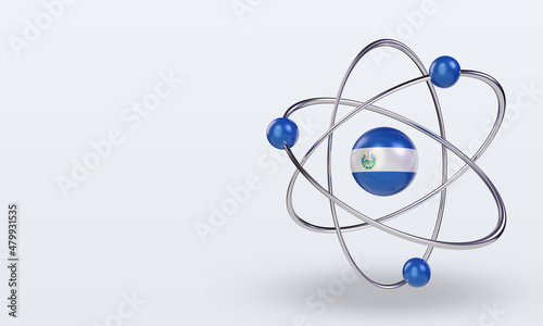 3d science day El Salvador flag rendering right view