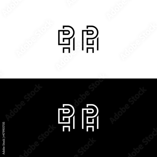 Set collection initial letter ph logo design inspiration