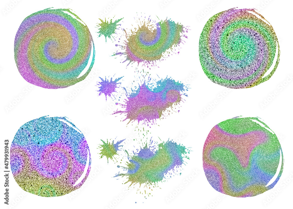 Bright abstract spray shapes. Sublimation backgrounds glitter textured ...