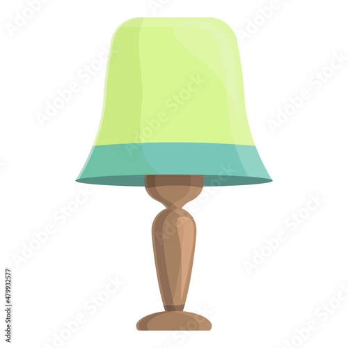 Green table lamp icon cartoon vector. Interior stand. Decor electric