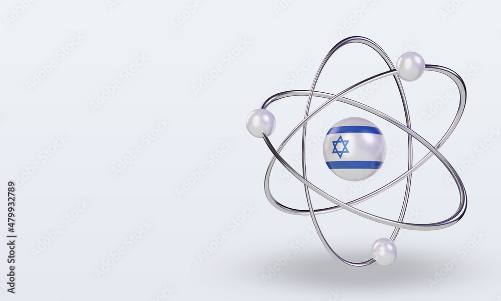 3d science day Israel flag rendering right view 3d science day Israel flag rendering right view