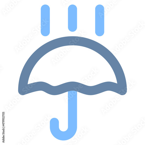 umbrella colored line icon