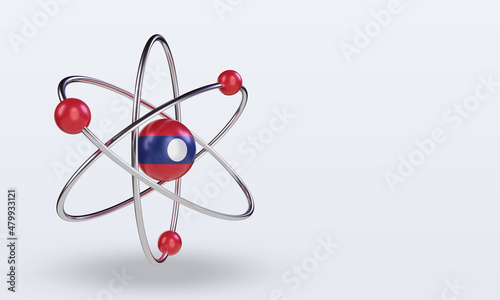3d science day Laos flag rendering left view