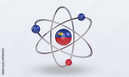 3d science day Liechtenstein flag rendering front view