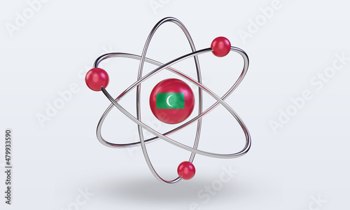 3d science day Maldives flag rendering front view