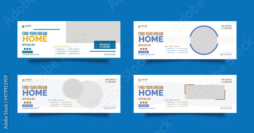 Real estate facebook cover social media post and web banner template