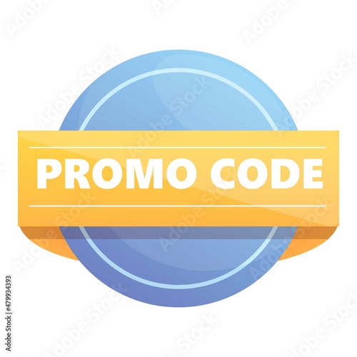 Web promo code icon cartoon vector. Discount coupon. Money offer