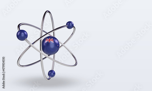 3d science day New Zealand flag rendering left view