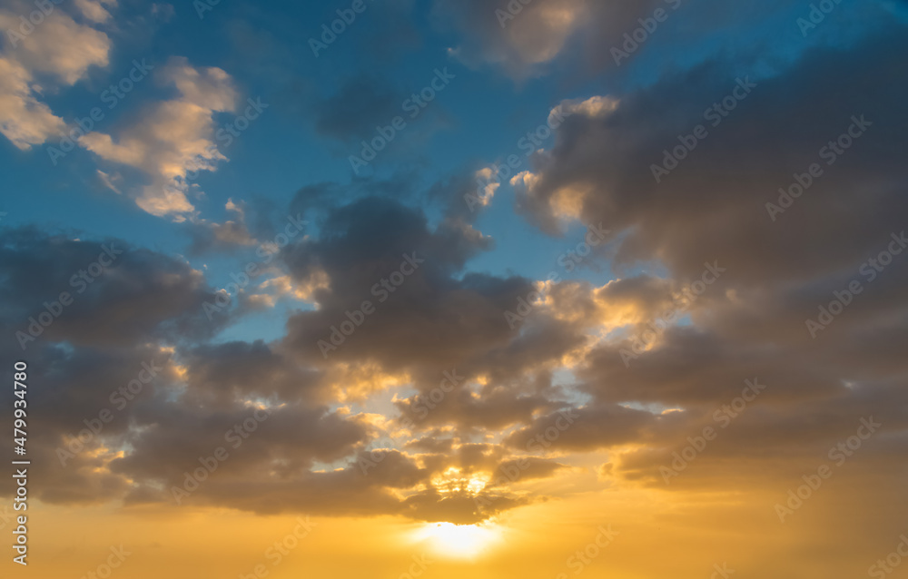 sky with clouds at sunset