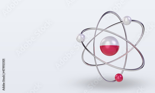 3d science day Poland flag rendering right view