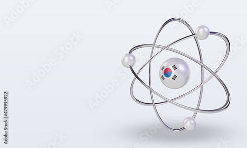 3d science day South Korea flag rendering right view