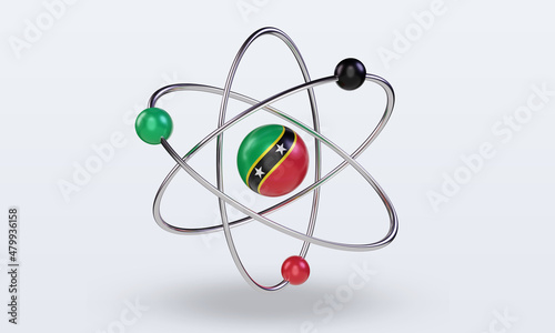 3d science day St Kitts and Nevis flag rendering front view