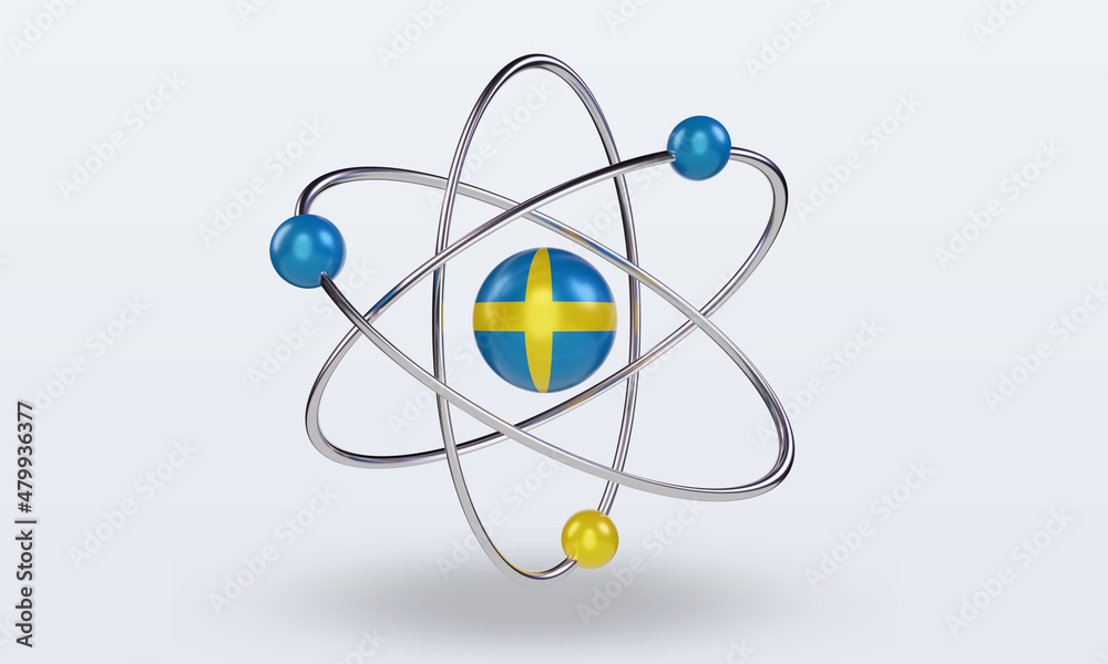 3d science day Sweden flag rendering front view