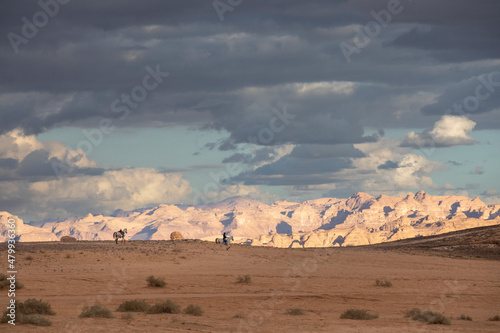 riders in a landscape of Al Ula, KSA photo