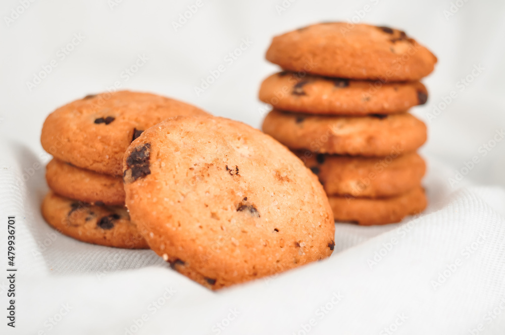 sweet crunchy cookies with dark chocolate for teatime sweet crunchy cookies with dark chocolate for teatime