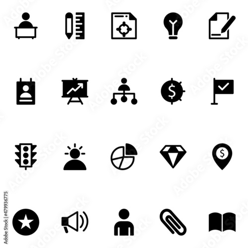 Glyph icons for project management.