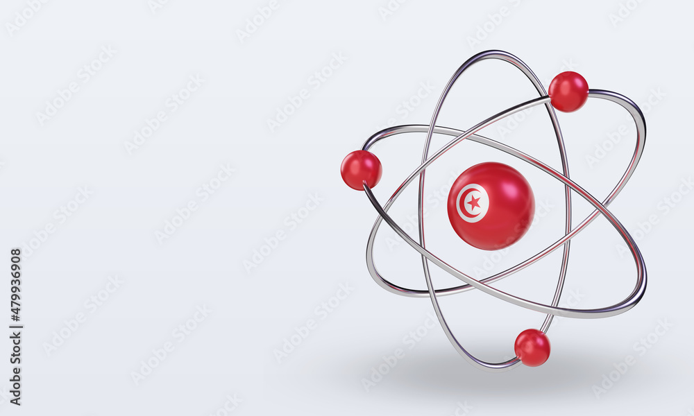 3d science day Tunisia flag rendering right view