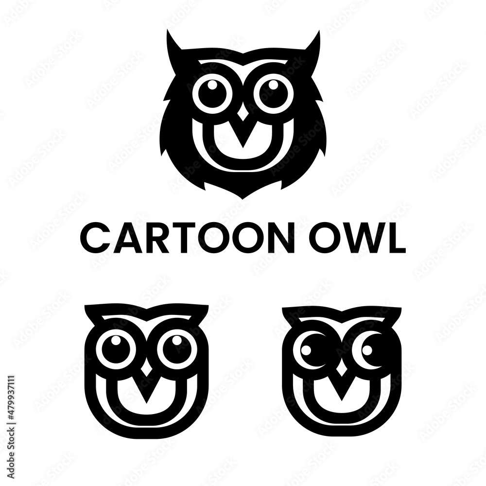 Shield owl logo design symbol icon template