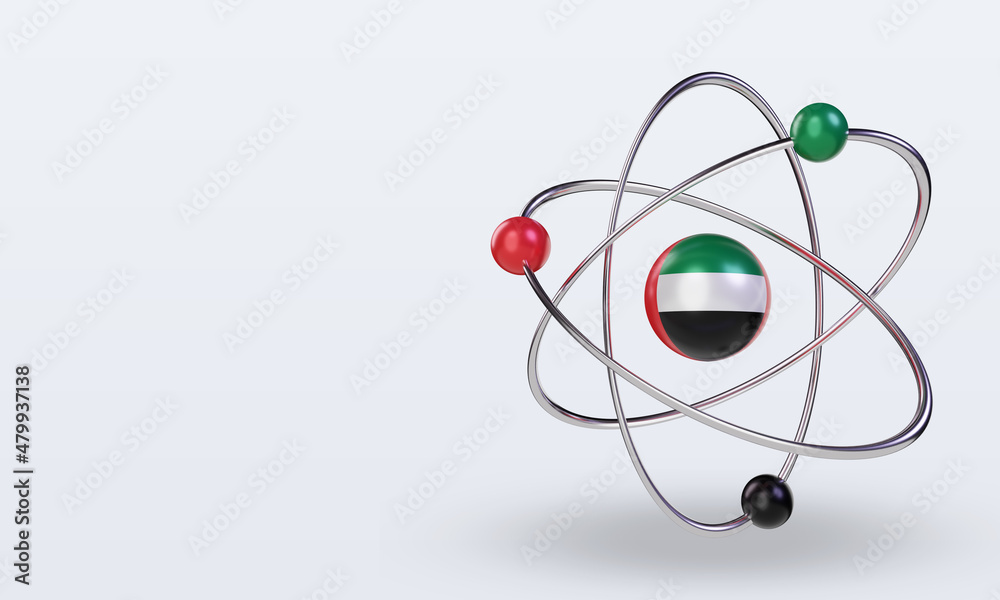 3d science day United Arab Emirates flag rendering right view 3d science day United Arab Emirates flag rendering right view