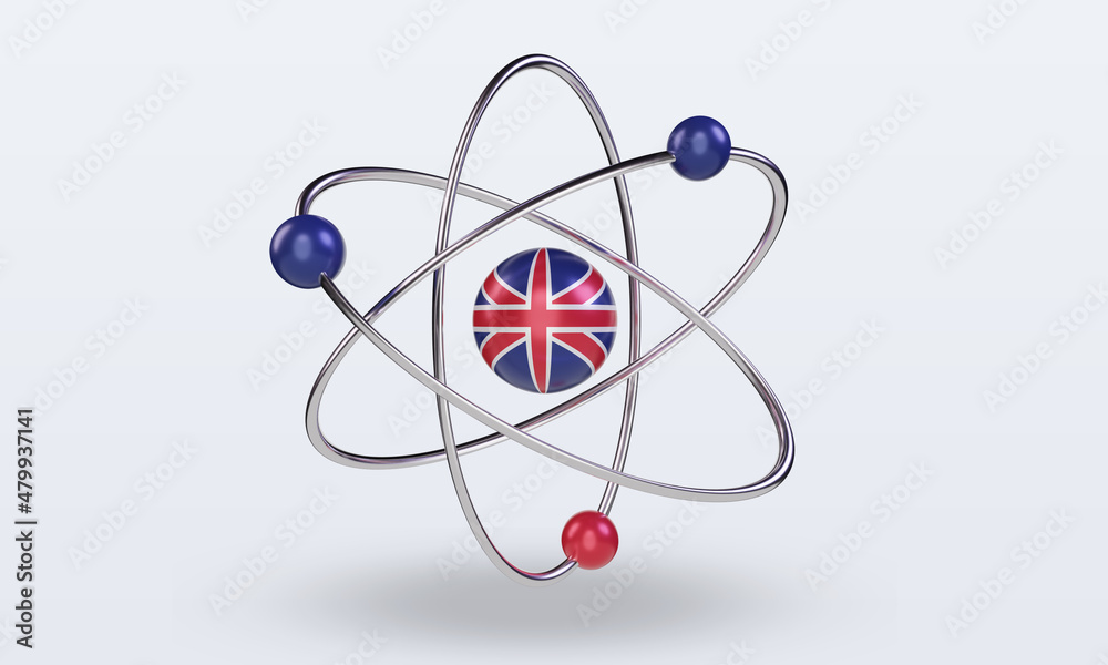3d science day United Kingdom flag rendering front view 3d science day United Kingdom flag rendering front view