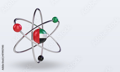 3d science day United Arab Emirates flag rendering left view