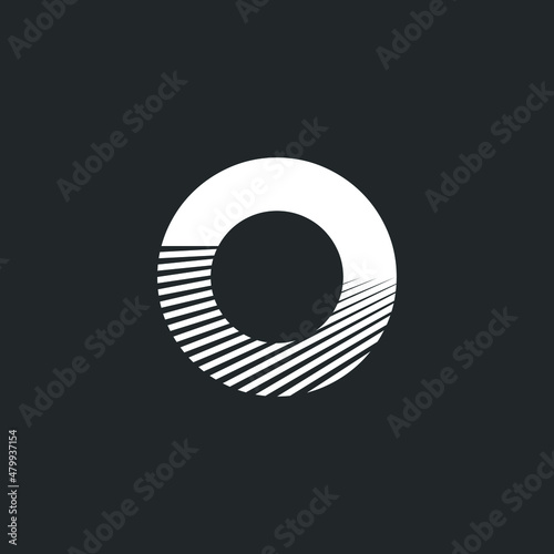 Creative letter O for logo and monogram. Minimal artistic style letter, Letter O for waves line art logo .vector