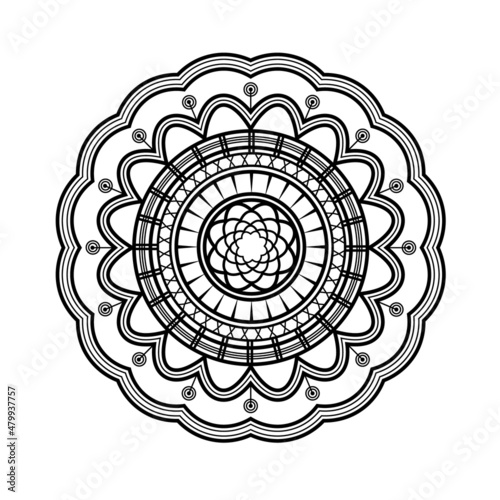 Flower mandala. Coloring book page. Vector pattern.