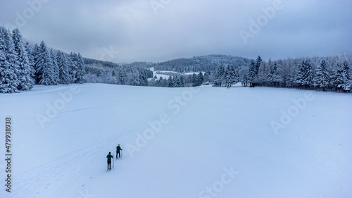 Winterwanderung im Winterwunderland Thüringer Wald bei Steinbach-Hallenberg- Deutschland
