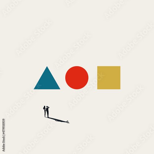 Business decision or choice vector concept. Symbol of solution, opportunity, future. Minimal illustration.