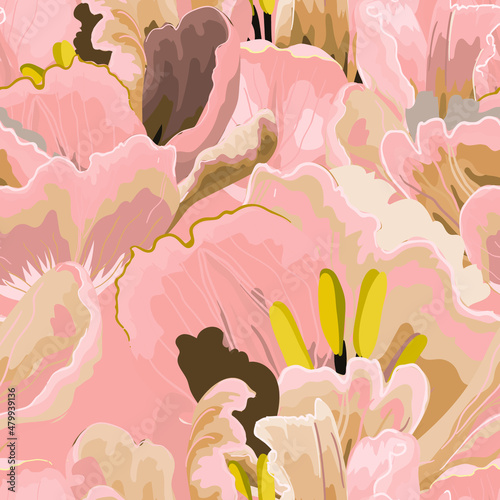 Floral abstraction seamless pattern.