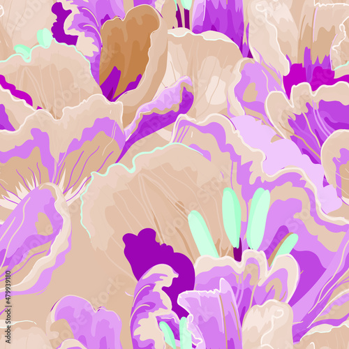 Floral abstraction seamless pattern.