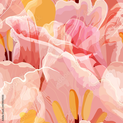 Floral abstraction seamless pattern.