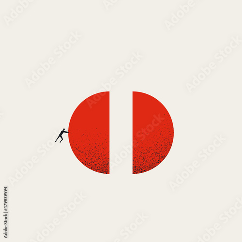 Free Download Strong leader, business vector concept. Symbol of achievement, success, leadership. Minimal illustration - GFXLoad