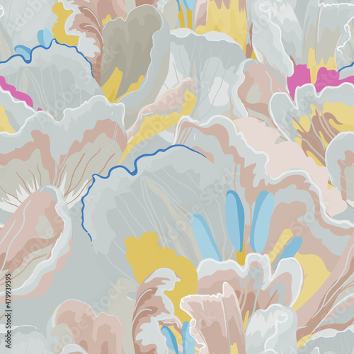 Floral abstraction seamless pattern.