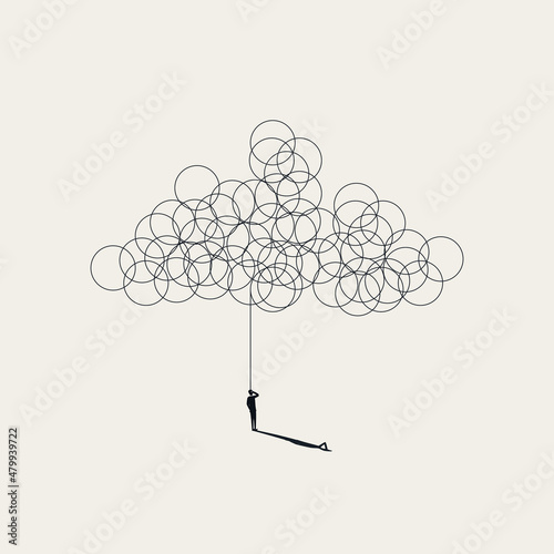 Depression, burnout syndrome business vector concept. Symbol of exhaustion, stress, pressure. Minimal illustration.
