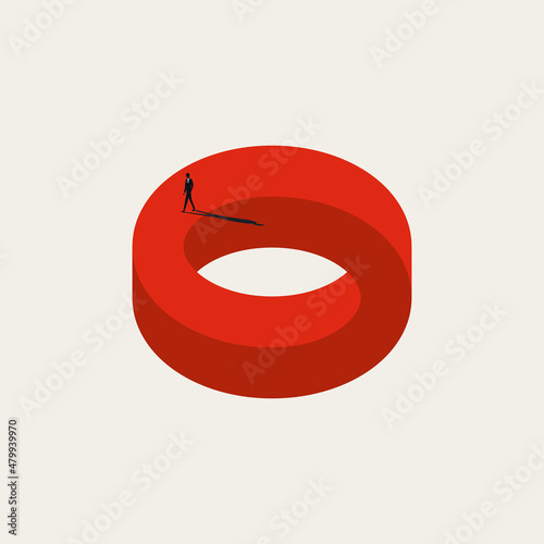 Business challenge vector concept. Symbol of finding solution, opportunity, overcome impossible. Minimal illustration