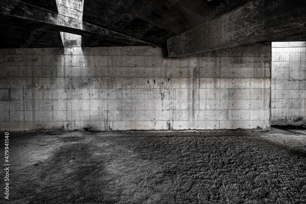 concrete walls in an abandoned or unfinished architectural space concrete walls in an abandoned or unfinished architectural space