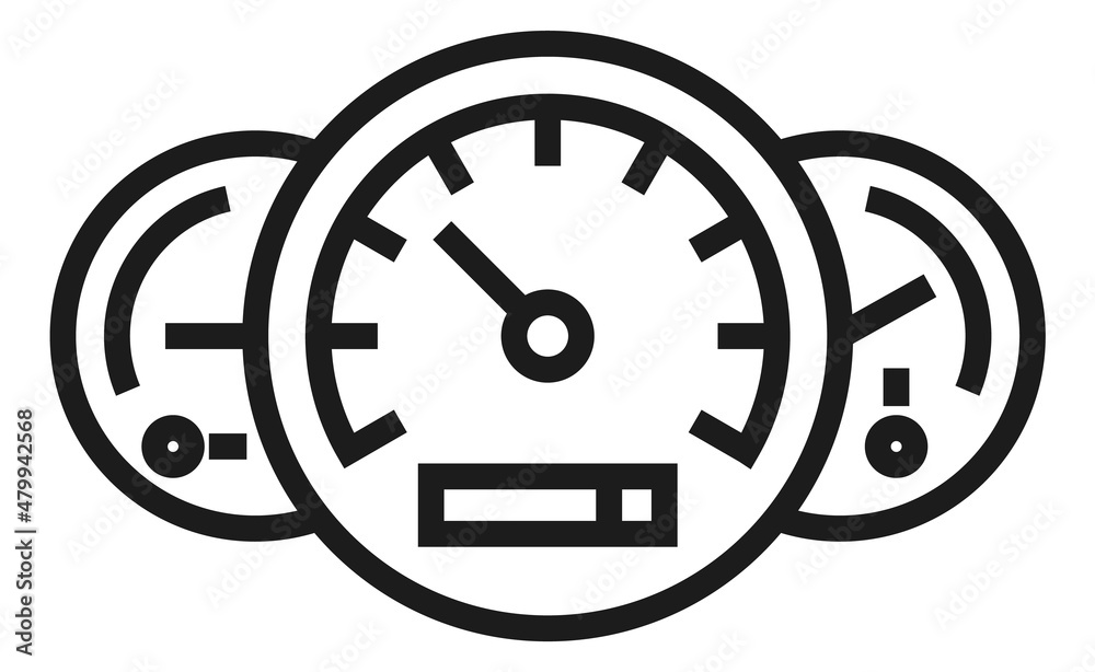 Car dashboard icon. Driving control panel with indicators Car dashboard icon. Driving control panel with indicators