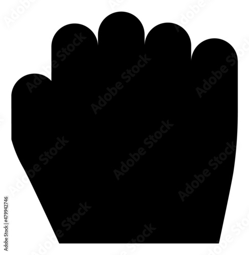 Black fist icon. Grab and hold cursor