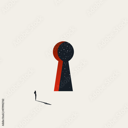 Business challenge and opportunity vector concept. Symbol of solution, new career, achievement. Minimal illustration