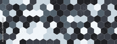 hexagon concept design abstract technology background, Abstract black and white hexagon concept background. hexagon concept design abstract technology background vector illustrator. 