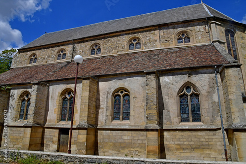 Mezy sur Seine; France - august 4 2020 : Saint Germain church