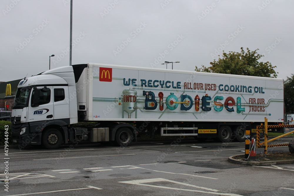 McDonalds truck with we recycle all our cooking oil into Biodiesel for ...