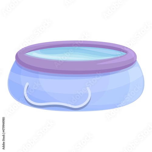 Rubber inflatable pool icon cartoon vector. Float swim. Water mattress
